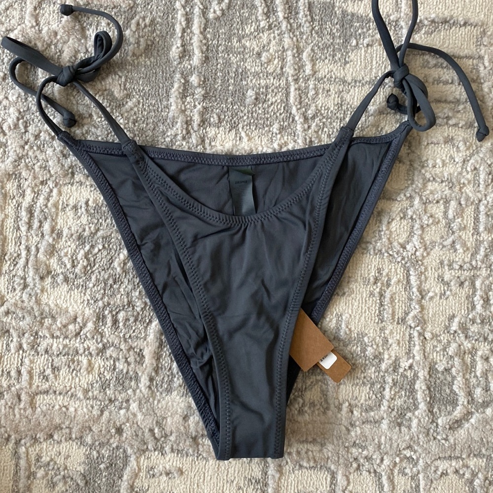 SKIMS SWIM DIPPED TIE BOTTOMS Gunmetal small